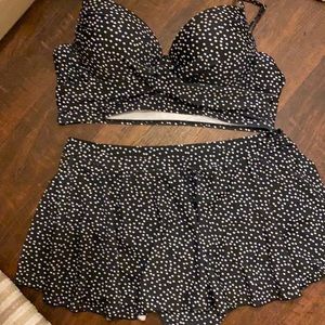 🖤 Shein Polka Dotted + Size Two Piece Skirt